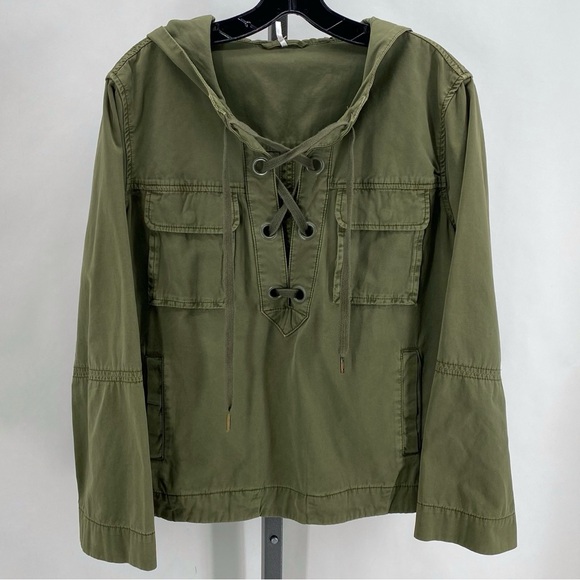 Free People olive green lace up jacket - Picture 2 of 10